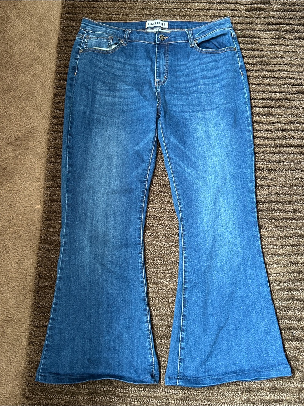 Disclosure Women's Blue Flare Jeans - Stretch Wide Leg